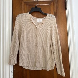 ZARA (kids 13-14) beige button up sweater/ cardigan